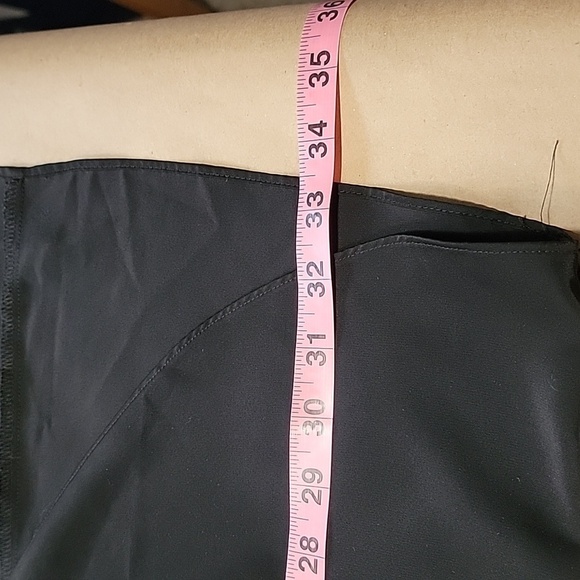 Zara Size L Black Midi Skirt, Ruched Front Side with Gold Decorative Buttons - Picture 8 of 11